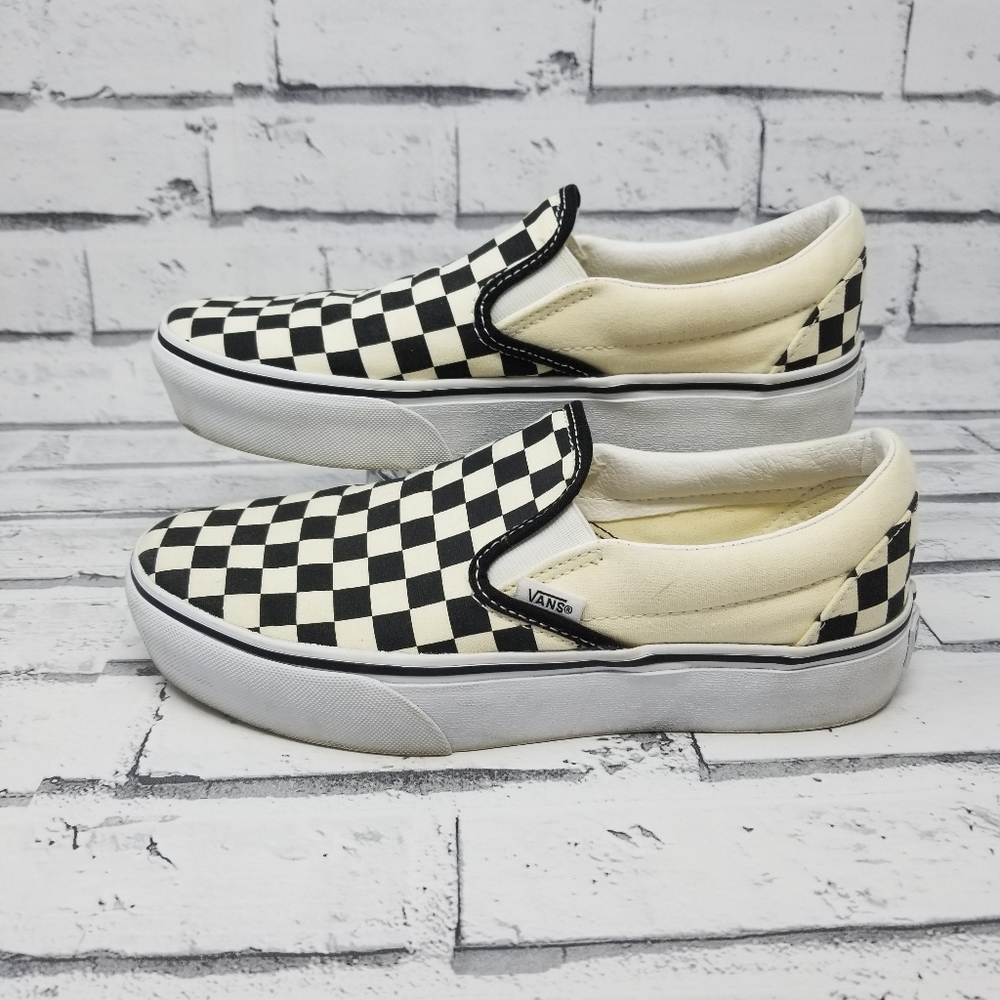 Van's Checkerboard Classic Slip Ons
